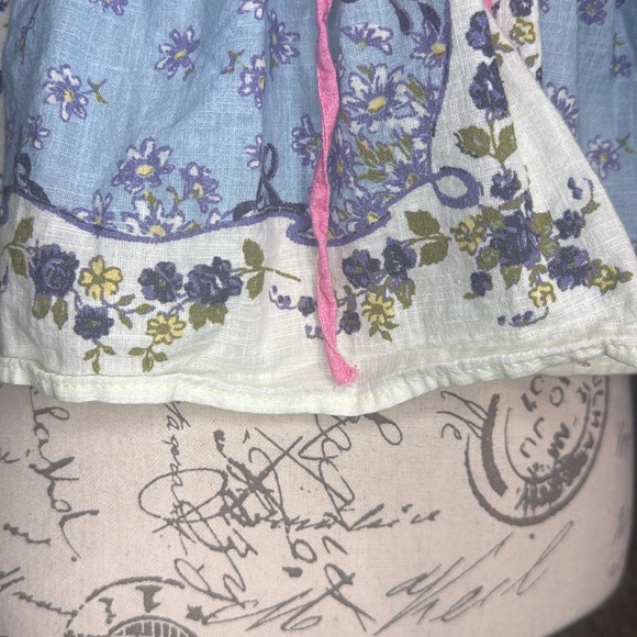 Floral Pink and Blue Women's Top - Picture 4 of 6